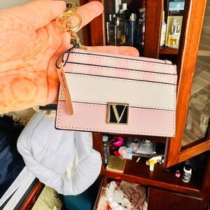 Victoria's Secret Pink and Cream Card Holder Keychain